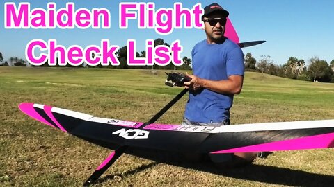 F5J Maiden Flight Check List and precautions.