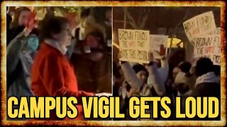 Students SHOUT DOWN Brown University President at Campus Vigil