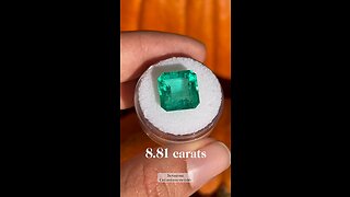 12.6x12.6 mm asscher square vivid deep apple grass green loose natural Colombian emerald pricing