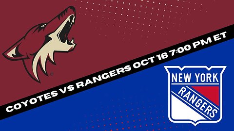 Rangers vs Coyotes Prediction, Pick and Odds | NHL Hockey Pick for 10/16