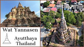 Wat Yannasen or Wat Yan Sen วัดญาณเสน - Huge Ancient Chedi - Ayutthaya Thailand 2024