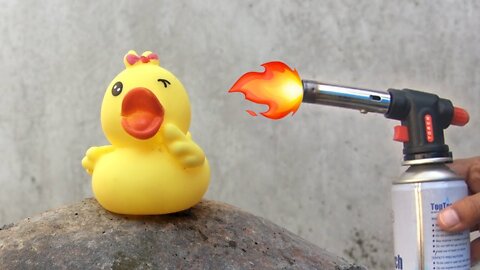 Experiments : Gas torch vs Apple, Toys, Polo, duck | Mere Experiments - burning things with torch