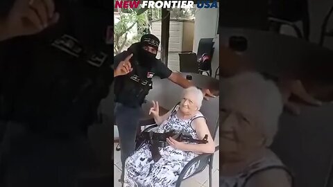 A Palestinian Man Poses With An Israeli Old Woman