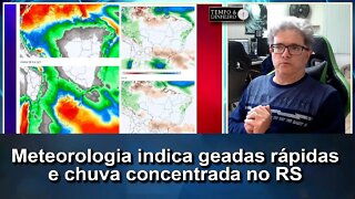 Meteorologia indica geadas rápidas e chuva concentrada no RS