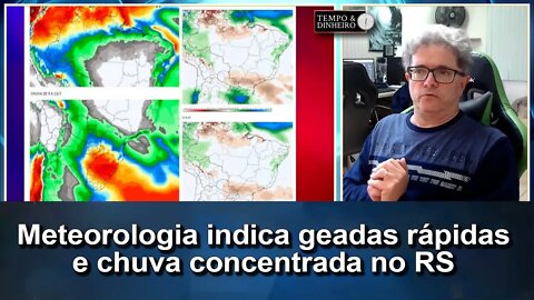 Meteorologia indica geadas rápidas e chuva concentrada no RS