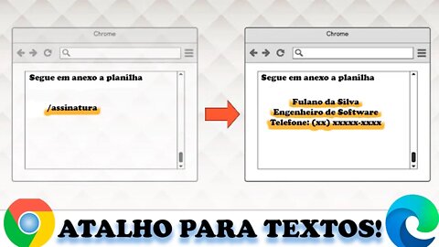 Como criar atalho de texto no Chrome e Edge