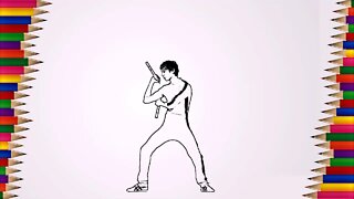 Como Desenhar o Kung Fu de Bruce Lee | How to Draw Bruce Lee Kung Fu | Desenhos Irados Nº 27| 2021