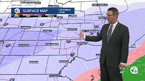 Winter storm moves in Saturday afternoon