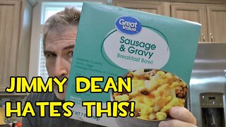 JIMMY IS SAD! Great Value SAUSAGE AND GRAVY BREAKFAST BOWL Review 😮