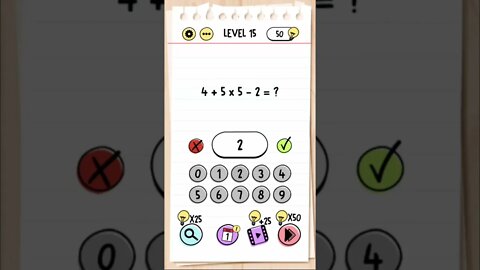 Brain Test Tricky Puzzles Level 15 4+5x5-2