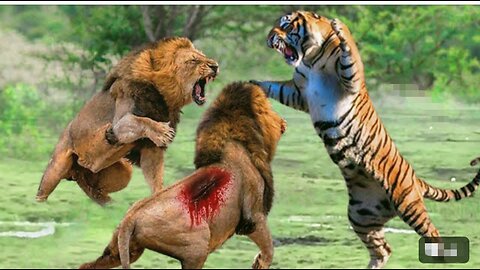 Tiger vs Lion...Tiger Fights And Kills 2 Lions To Prove Who Is The King...Latest Lion Vs Tiger