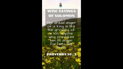 Proverbs 20.2 | NRSV Bible - Wise Sayings of Solomon