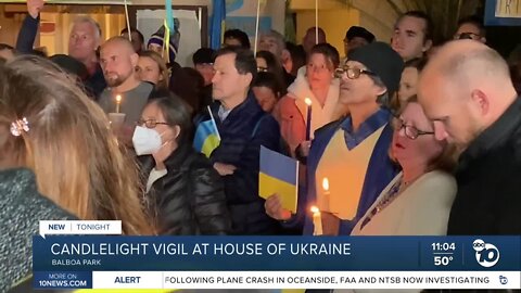 Candlelight light vigil for Ukraine at Balboa Park