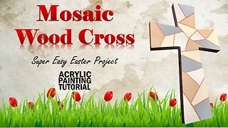 Mosaic Wood Cross | Easy Painting Tutorial for Beginners