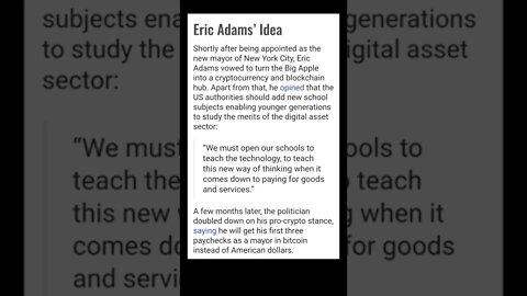 The Mayor of New York City – Eric Adams Idea #cryptomash #unitedstates #america #usa