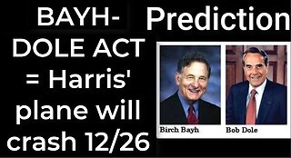 Prediction: BAYH-DOLE ACT = Harris' plane will crash Dec 26