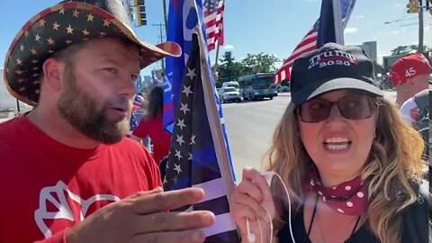 Cowboy for Trump Tattles on the American Fake News Outside Walter Reed Hospital