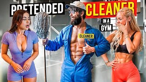 Cleaner anatoly Shocks Girl in a Gym prank