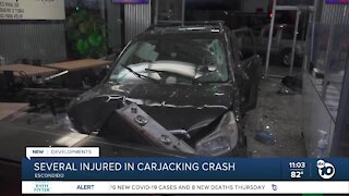 Several hurt in carjacking crash in Escondido