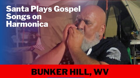 Santa Plays Gospel Songs on Harmonica