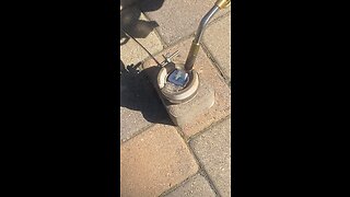 Melting silver bar in fast motion