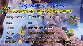 Destiny 2 Legend Lost Sector: Dreaming City - Bay of Drowned Wishes on my Strand Titan 10-2-23