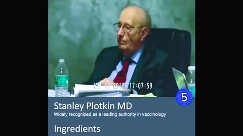 Mind Blowing Dr Plotkin Leading Authority in Vaccinology Testifies Revealing Horrific Ingredients in Childhood Vaccines