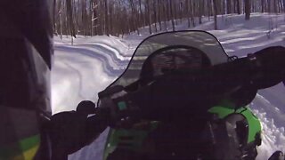 Snowmobile Trail Riding (Petoskey Michigan) Part 1