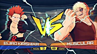 Eijiro Kirishima VS Muscular - My Hero: One's Justice 2 Gameplay PT-BR