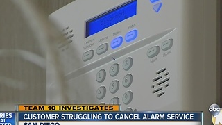 Customer struggling to cancel alarm service