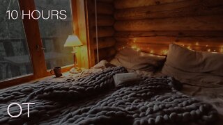 Cozy Stormy Night in your Log Cabin Bedroom | Thunder & Rain Sounds | Relax | Study| Sleep| 10 Hours