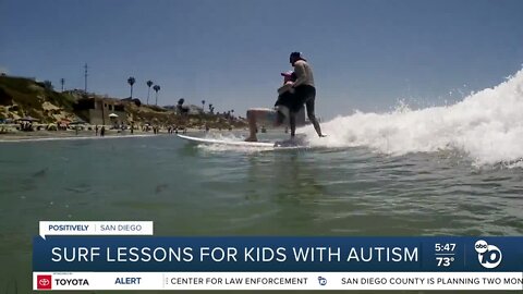 Surf lessons for kids with Autism