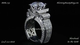 BBR 735E Huge Diamond Engagement Ring By BloomingBeautyR