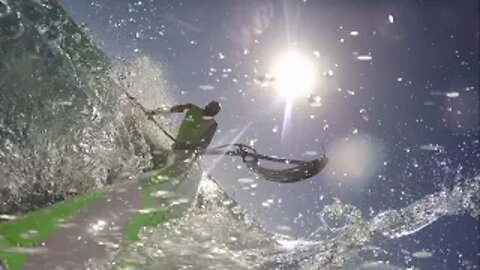 Outrigger surfing during beautiful Indian summer conditions