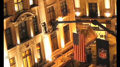 Installation of Flags over Regent Street.