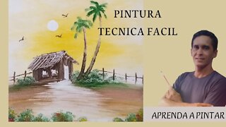 👏PINTURA DE PAISSAGEM FACIL E RAPIDA (Easy and fast landscape painting)