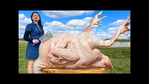 25KG Giant Turkey! 10 Quails Inside a Whole Oven Baked Turkey