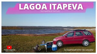 LAGOA ITAPEVA EM TERRA DE AREIA - RS | ACAMPAMENTO selvagem com Palio Weekend home na beira da lagoa