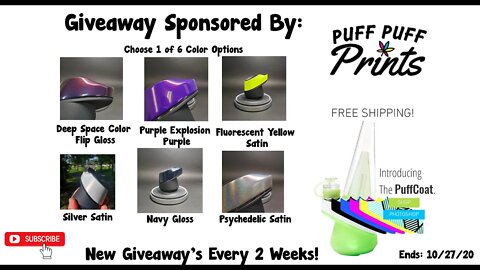 Puffco Peak PuffPuffPrint Sweepstakes Giveaway! 6 Colors... 1 Winner