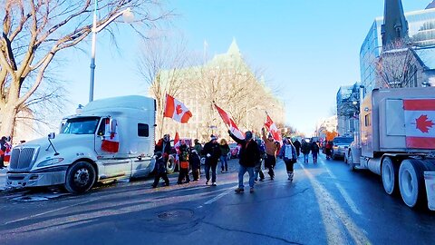 Freedom Convoy Canadian Truckers in Ottawa Canada - Ottawa Streets