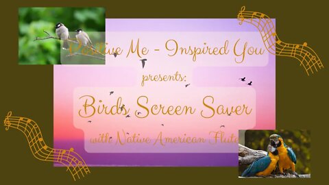 Birds Screen Saver accompanied by Native American Flute with Birds Singing by Forest Stream