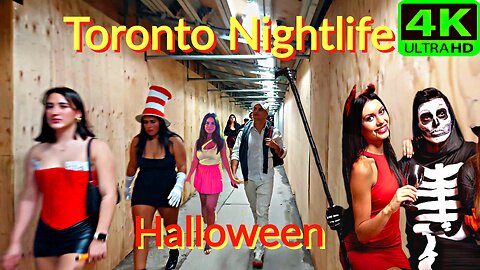 【4K】Toronto Night Halloween 🎃 Canada 🇨🇦