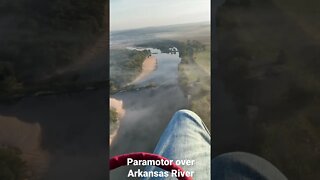 Flying over Arkansas River on a #Paramotor