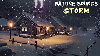 Nature Sounds for Deep Sleep | Snow Storm in a Mountain Village, Cold Ambience, Freezing Blizzard