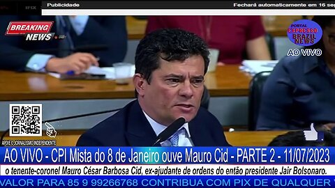 AO VIVO - CPI Mista do 8 de Janeiro ouve Mauro Cid - PARTE 2 - 11/07/2023