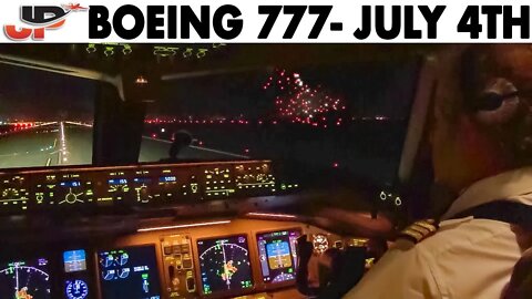 Piloting Boeing 777 out of New York JFK + July 4th Fireworks