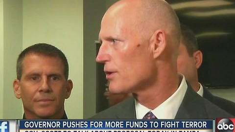 Governor Rick Scott pushes for more funds to fight terror