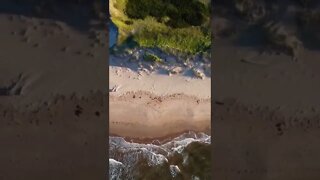 Overhead view of a beach