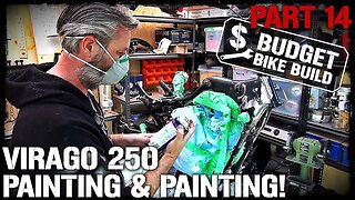Virago 250 Build - PART 14. Painting Engine & Frame!