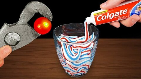 EXPERIMENT Glowing 1000 Degree METAL BALL vs TOOTHPASTE
